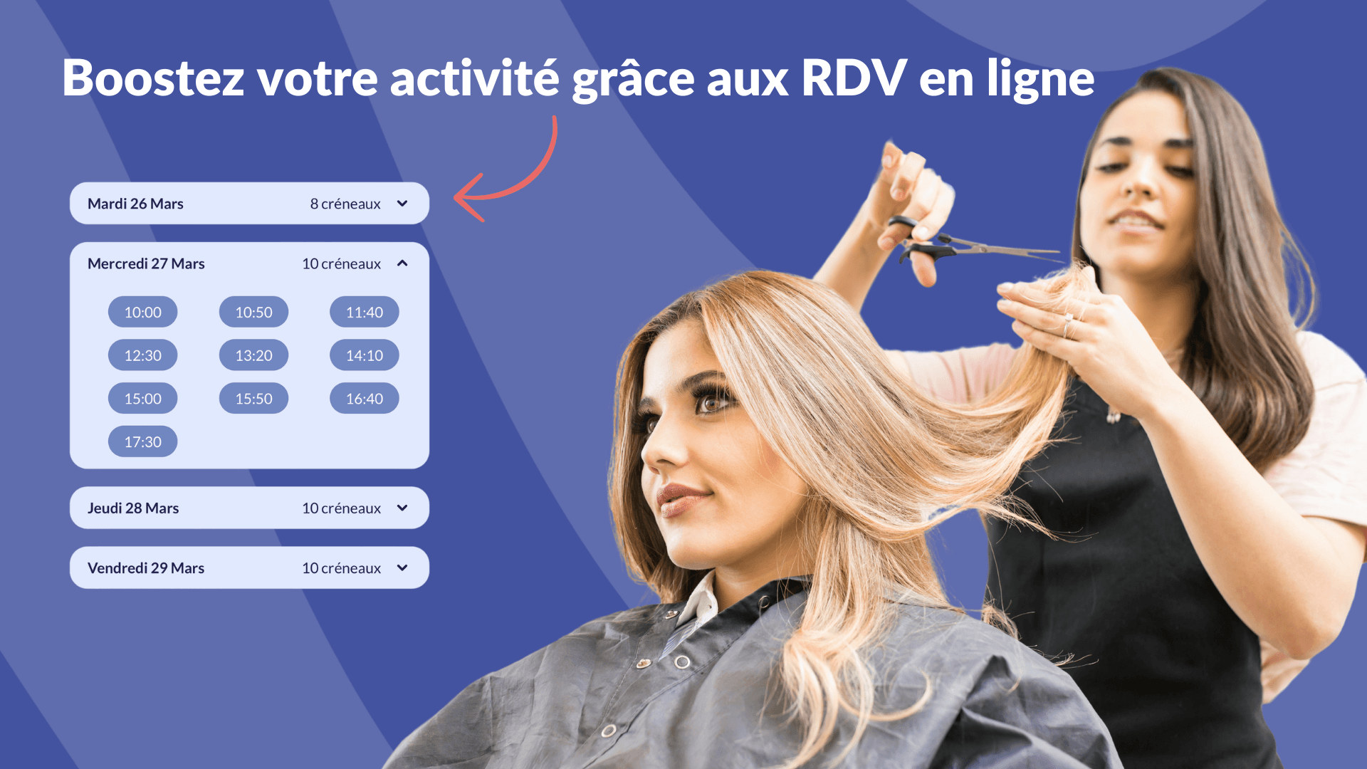 La prise de rendez-vous en ligne permet aux coiffeur de gagner un temps considérable et de booster leur activité