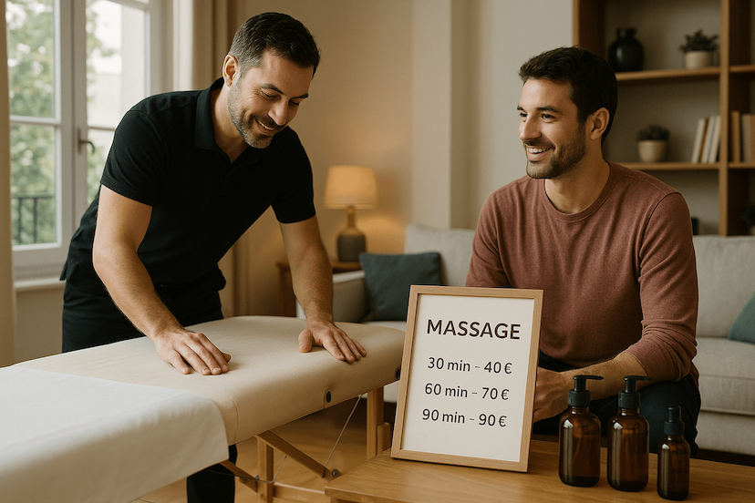 Conseils pour fixer les tarifs d’un massage à domicile et persuader la clientèle.