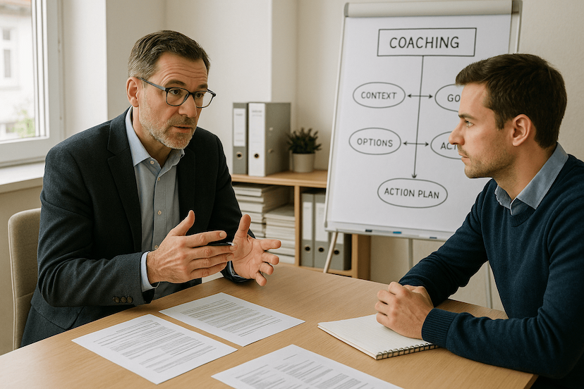 Schéma détaillé pour organiser efficacement une séance de coaching pas à pas.